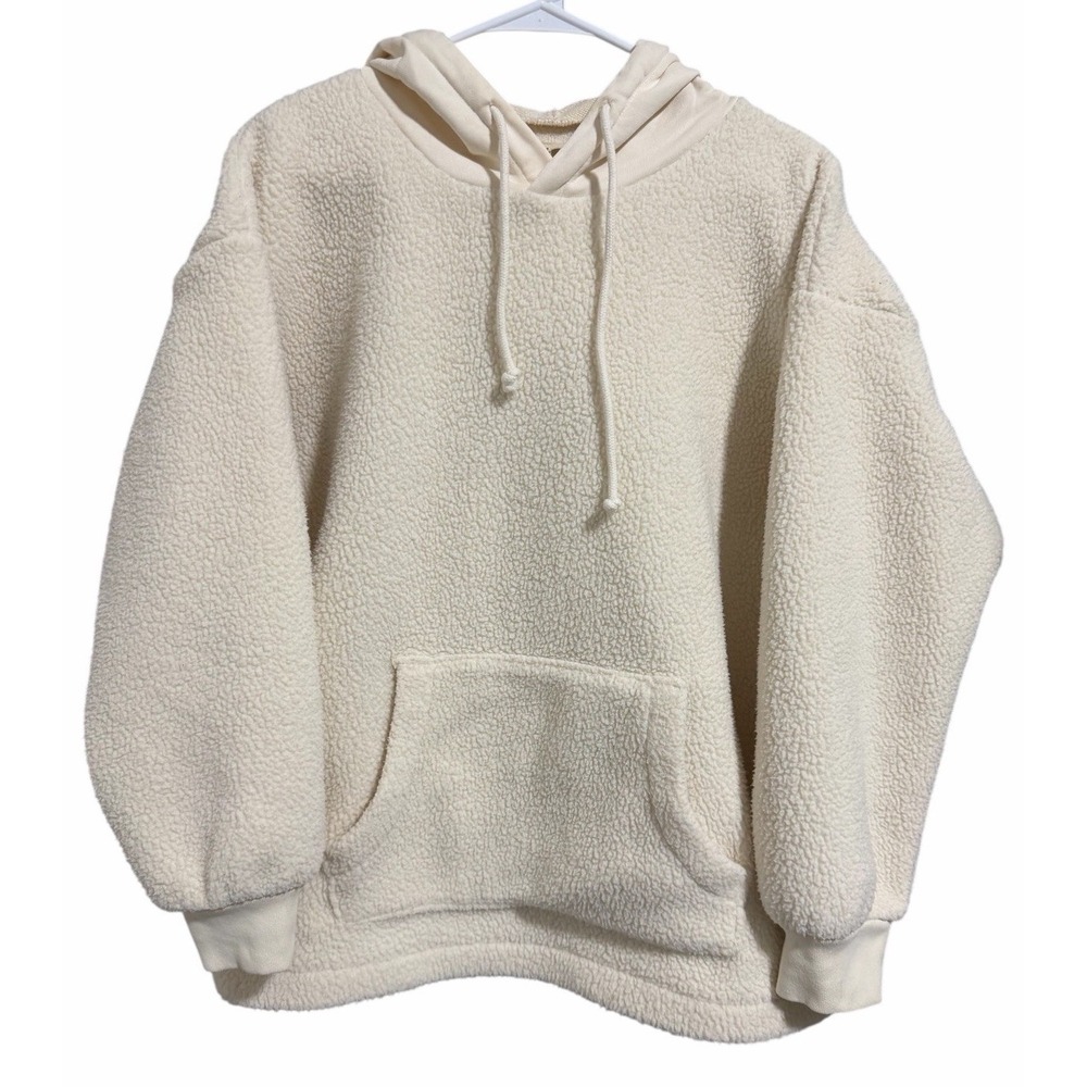 Madewell (Re)sourced Fleece Bubble-Sleeve Hoodie Sweatshirt Women's Size Small